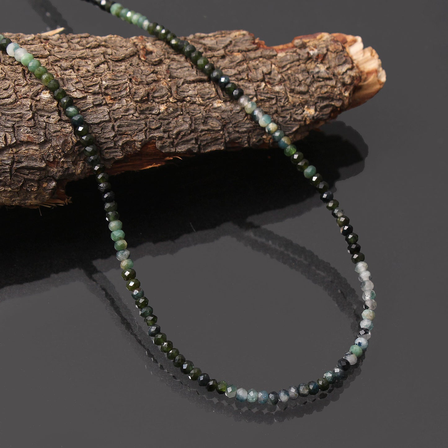 Natural Cat's Eye Beautiful Beaded Necklace, Micro Faceted Round Silver Lock Beaded Necklace. GemsRush