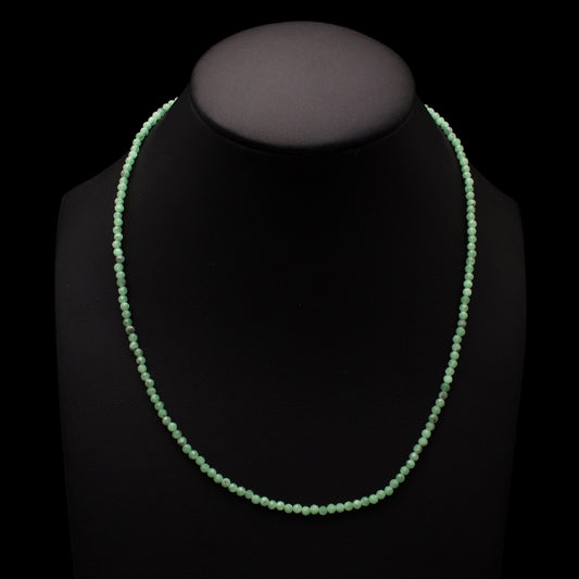 Natural Chrysoprase Beaded Necklace-Chrysoprase Minimalist Necklace, Shaded Green Chrysoprase Necklace GemsRush