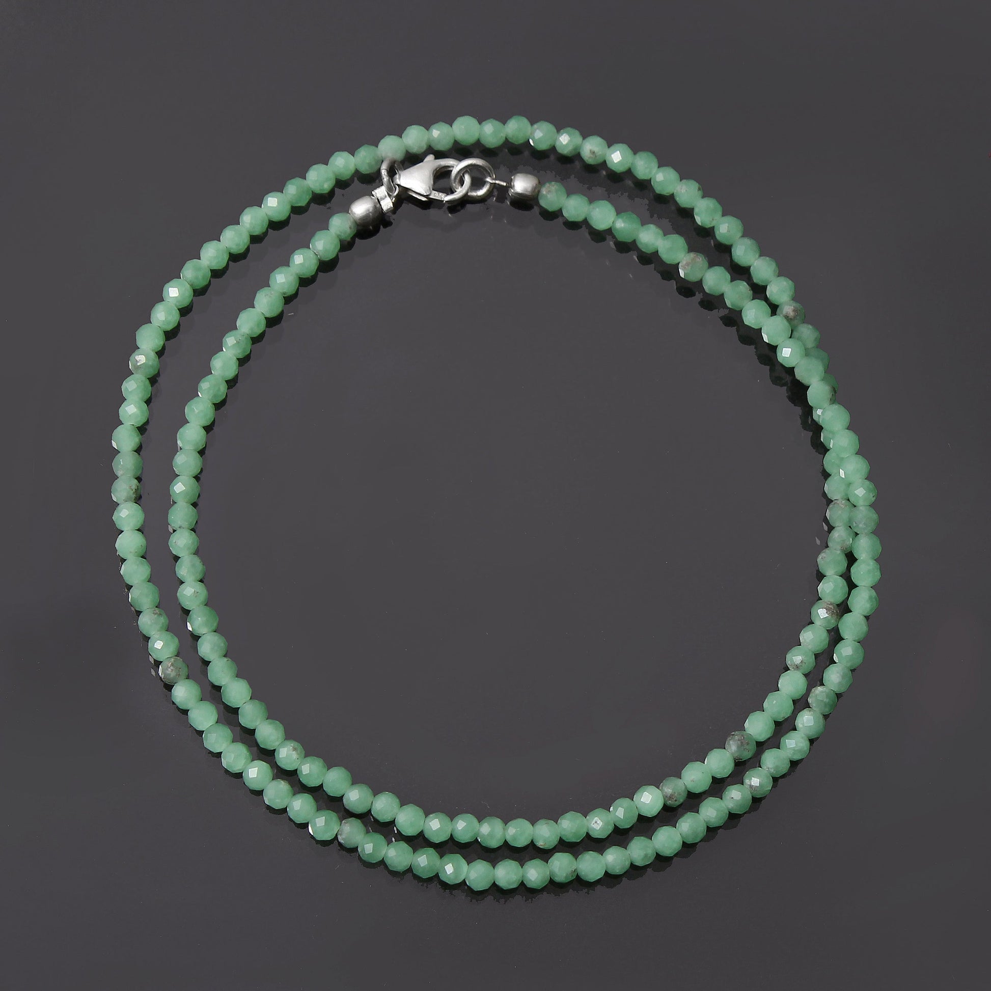 Natural Chrysoprase Beaded Necklace-Chrysoprase Minimalist Necklace, Shaded Green Chrysoprase Necklace GemsRush