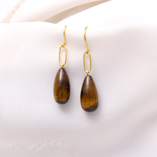Natural Gemstone Drop Dangle Gold Plated Earring GemsRush