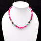 Natural Multi Color Agate Gemstone necklace-lack Onyx Beaded Necklace-Faceted Round, Halloween Gift. GemsRush