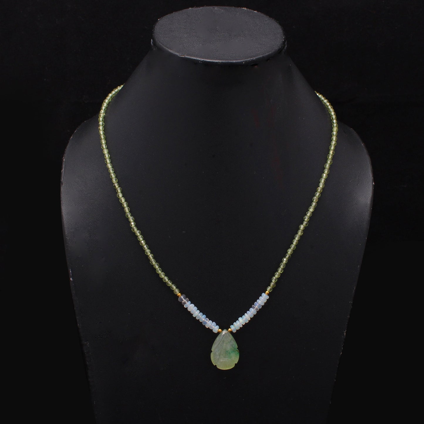 Natural Peridot And Ethiopian Opal Beads Necklace GemsRush