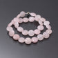 Natural Pink Quartz Coin Beads Necklace GemsRush