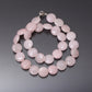 Natural Pink Quartz Coin Beads Necklace GemsRush