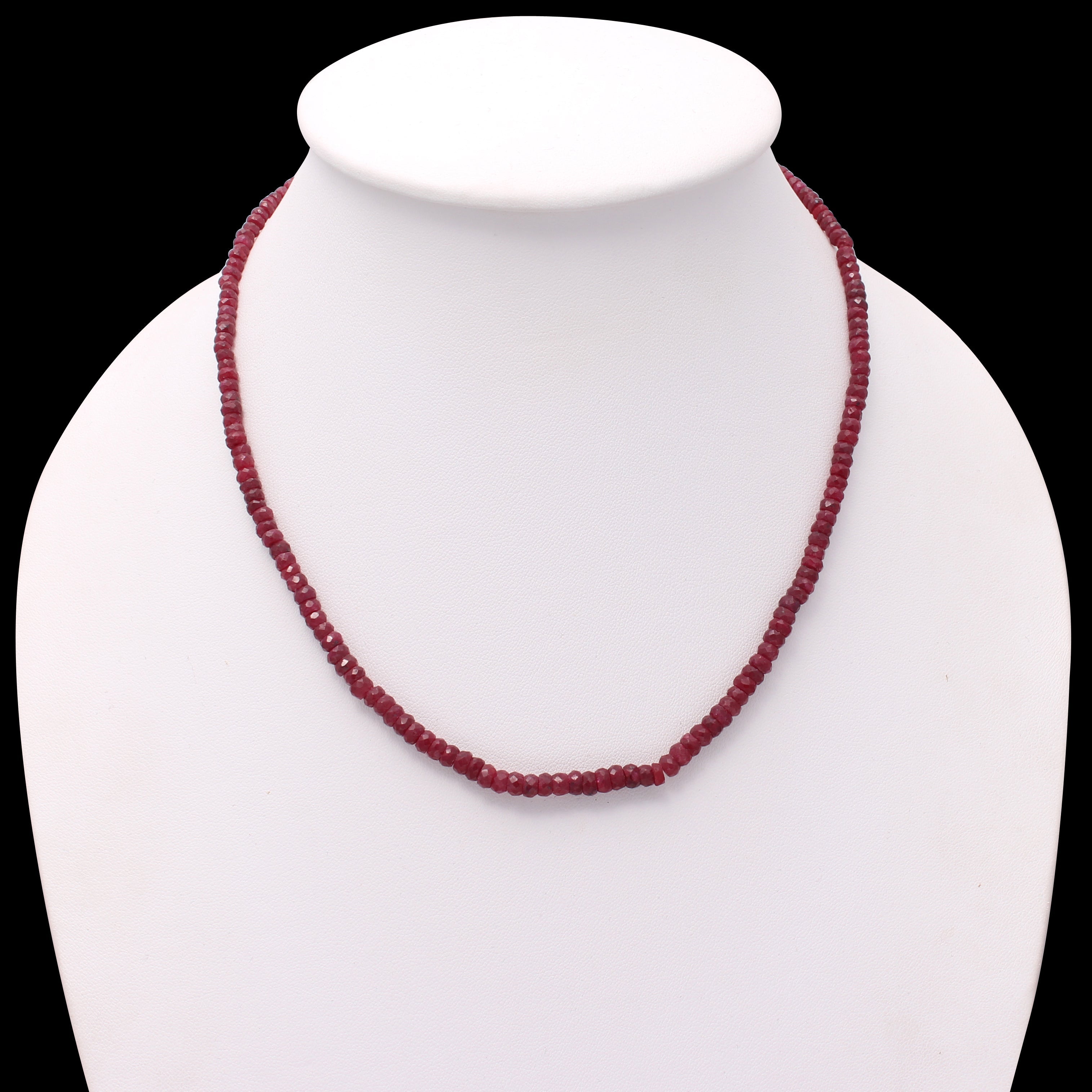 Beaded Faceted Ruby Necklace with Gold Beads – Claudia