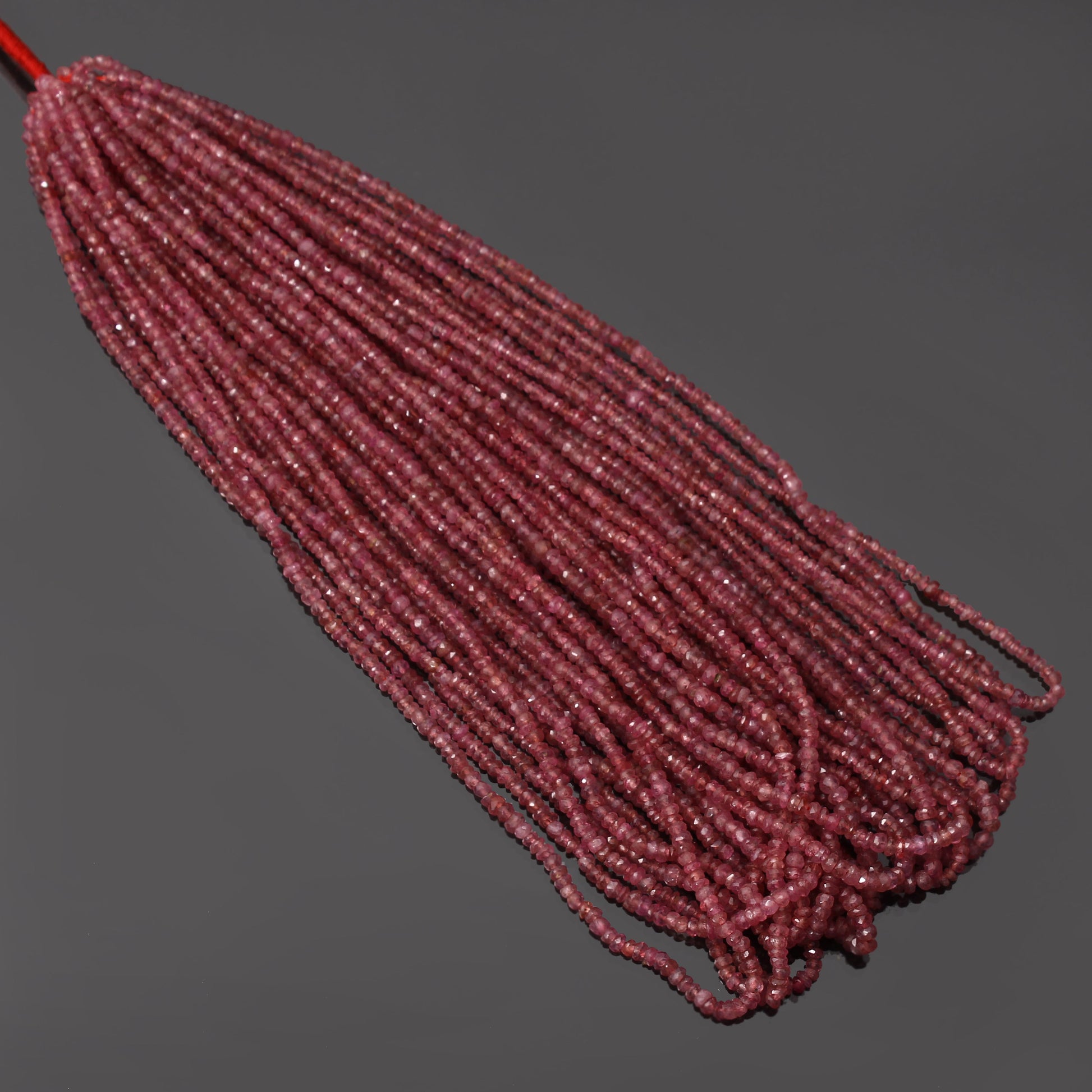 Natural Ruby Faceted Rondelle Loose Beads GemsRush