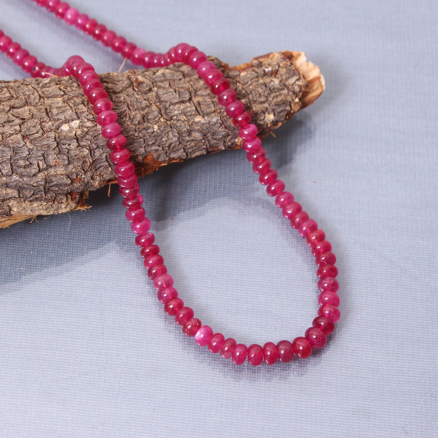 Natural Ruby Sarafa Necklace For Women Made With Rondelle Smooth High Quality Beads GemsRush
