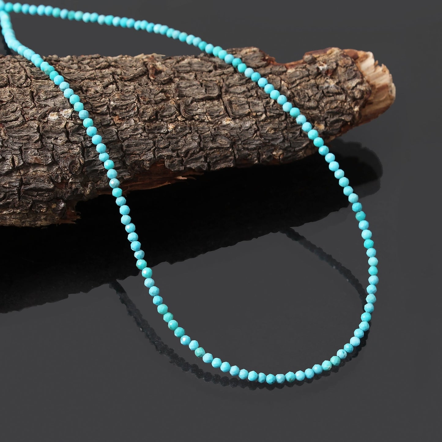 Natural Turquoise Beaded Necklace , Turquoise Faceted Rondelle Necklace , Gift for Women. GemsRush