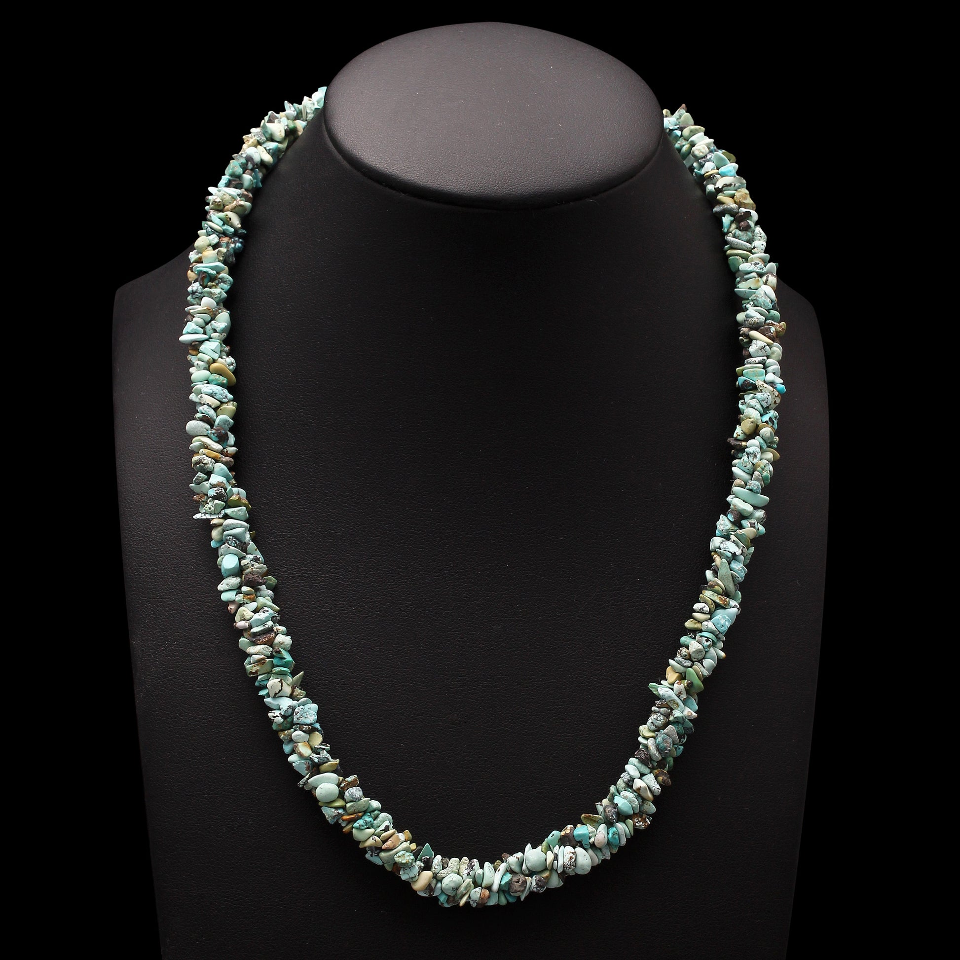 Natural Turquoise Chips Beaded Necklace Handmade Turquoise Beads
