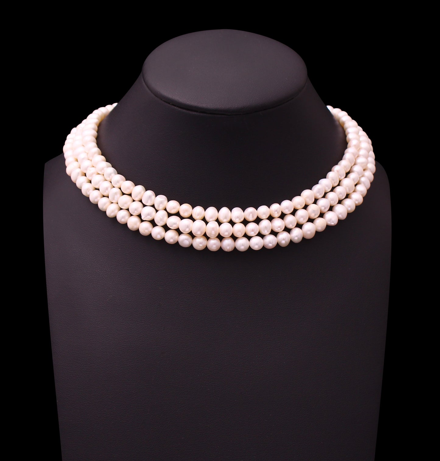 Natural freshwater Pearl 3 Layered Necklace - Timeless Jewelry For Her GemsRush