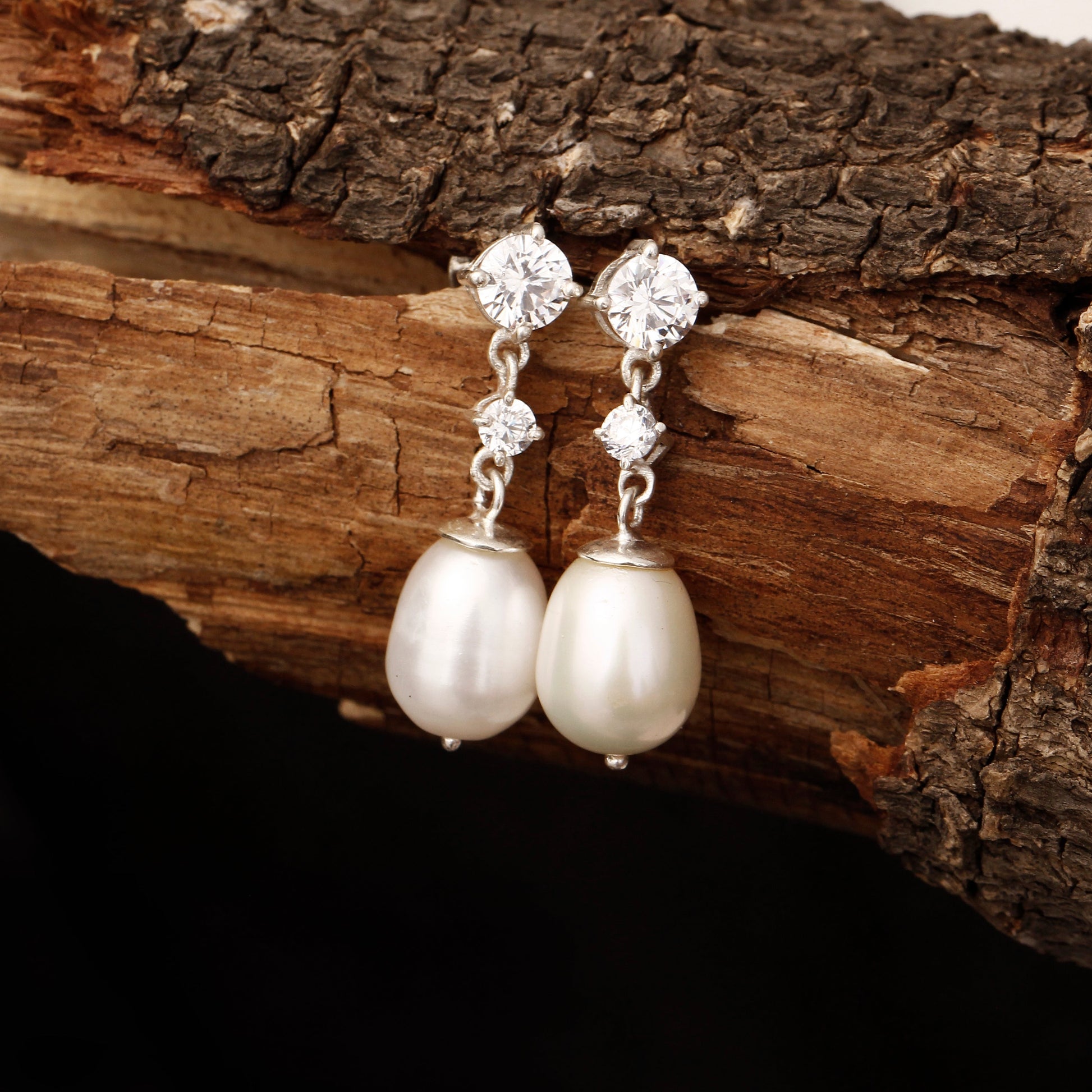 Pearl & Cubic Zirconia Earring GemsRush