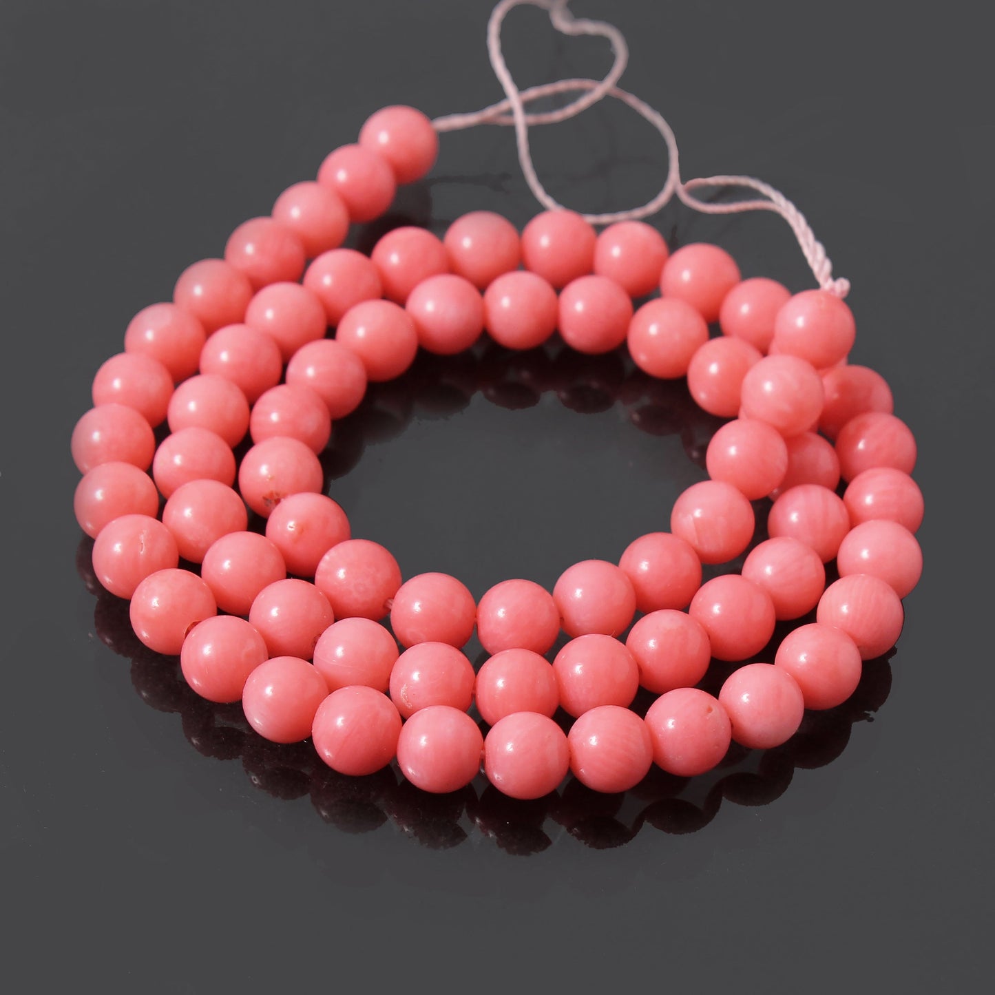 Pink Coral Round Beads 6 mm, Gemstone Beaded Strand For Jewelry Making 15.5 Inch GemsRush