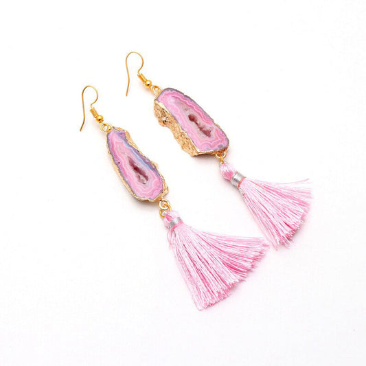 Pink Gold Druzy Earring GemsRush