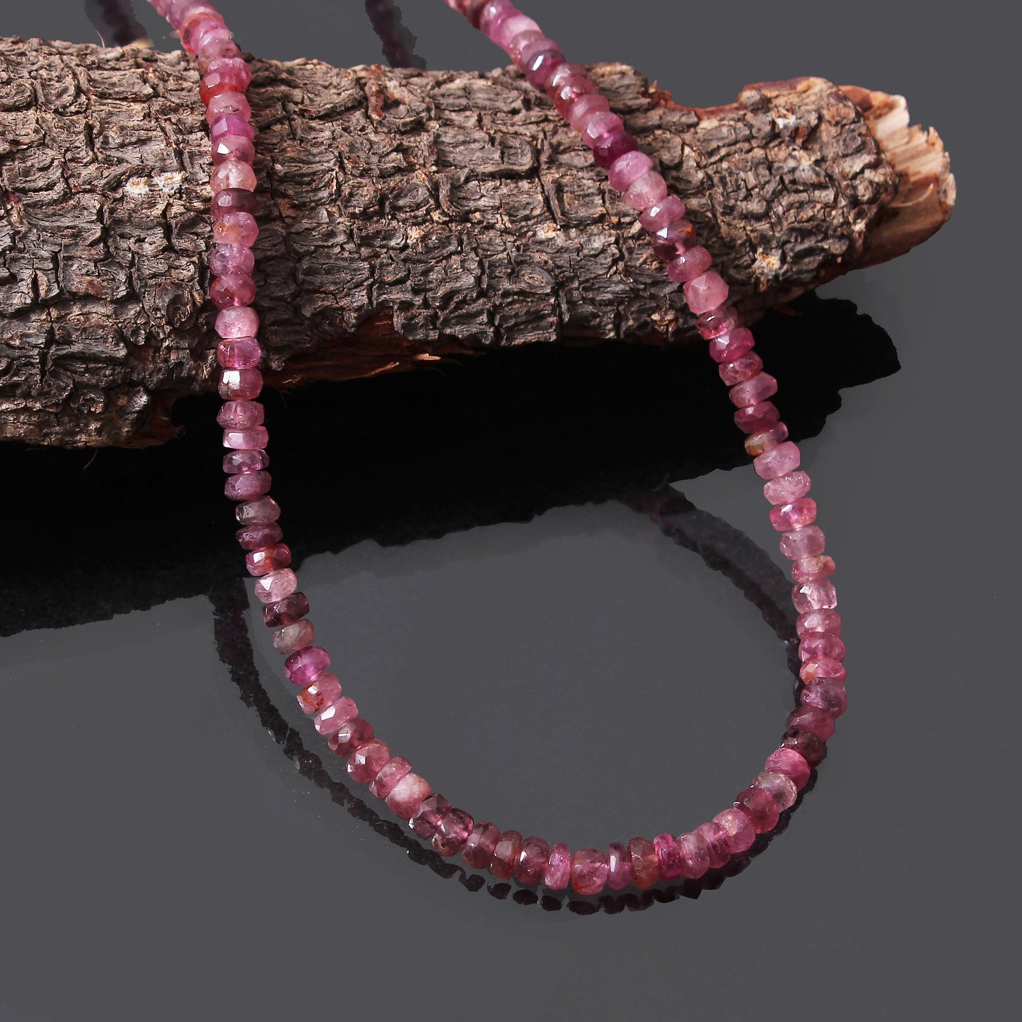 Pink Tourmaline Beautiful Beaded Necklace, Micro Faceted Beaded Pink Tourmaline Necklace , Gift For Women . GemsRush