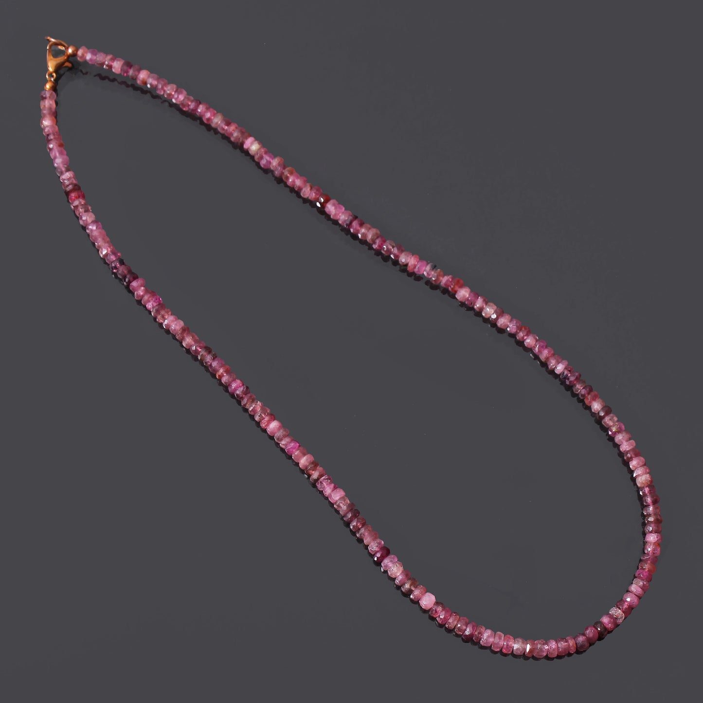 Pink Tourmaline Beautiful Beaded Necklace, Micro Faceted Beaded Pink Tourmaline Necklace , Gift For Women . GemsRush