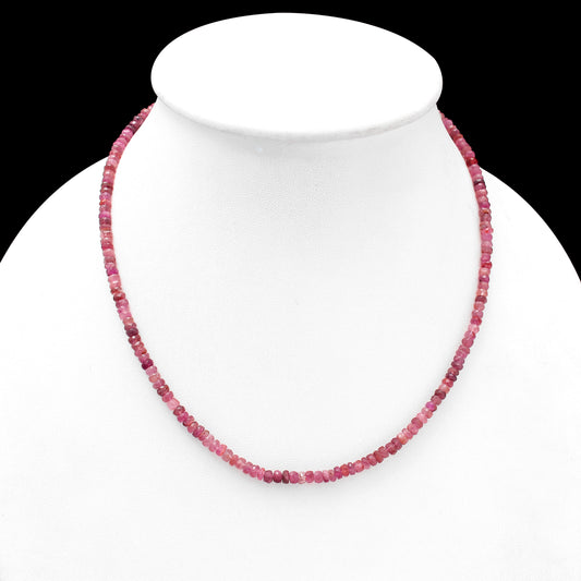 Pink Tourmaline Beautiful Beaded Necklace, Micro Faceted Beaded Pink Tourmaline Necklace , Gift For Women . GemsRush