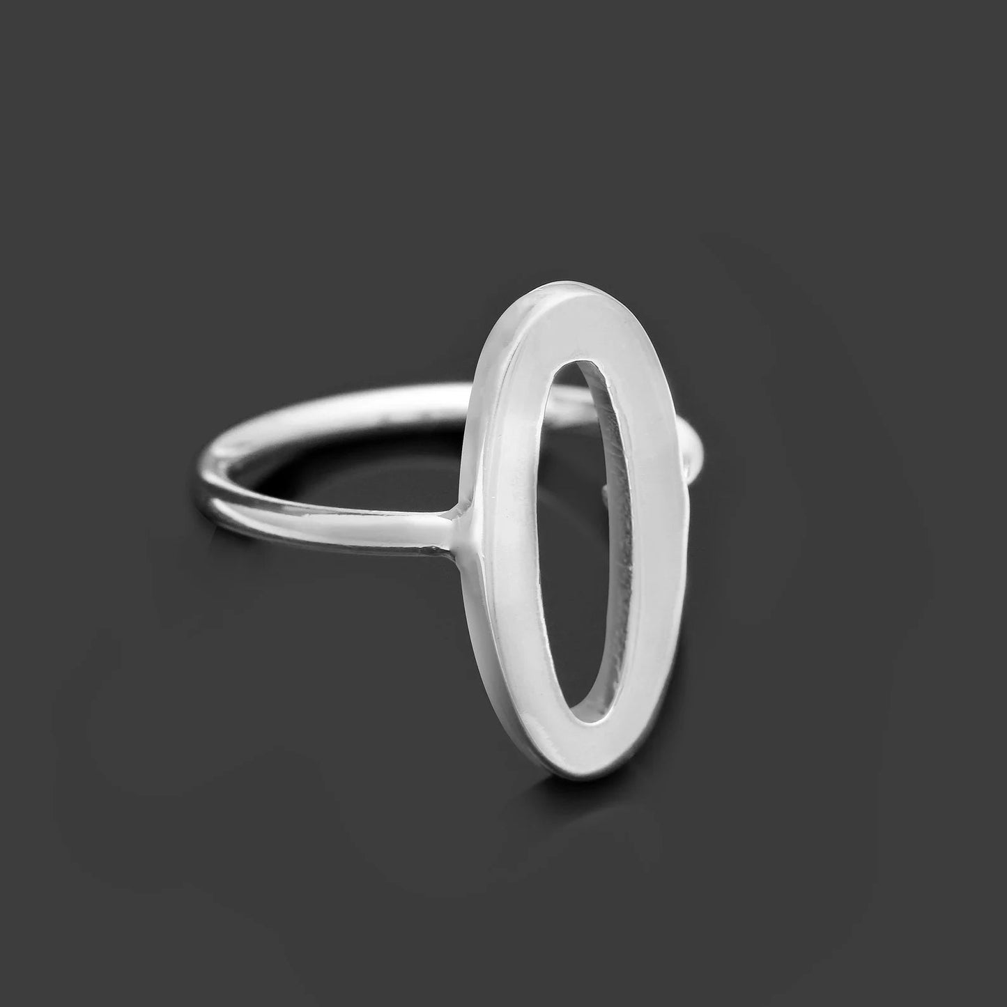 Plain Silver Oval Open Ring GemsRush