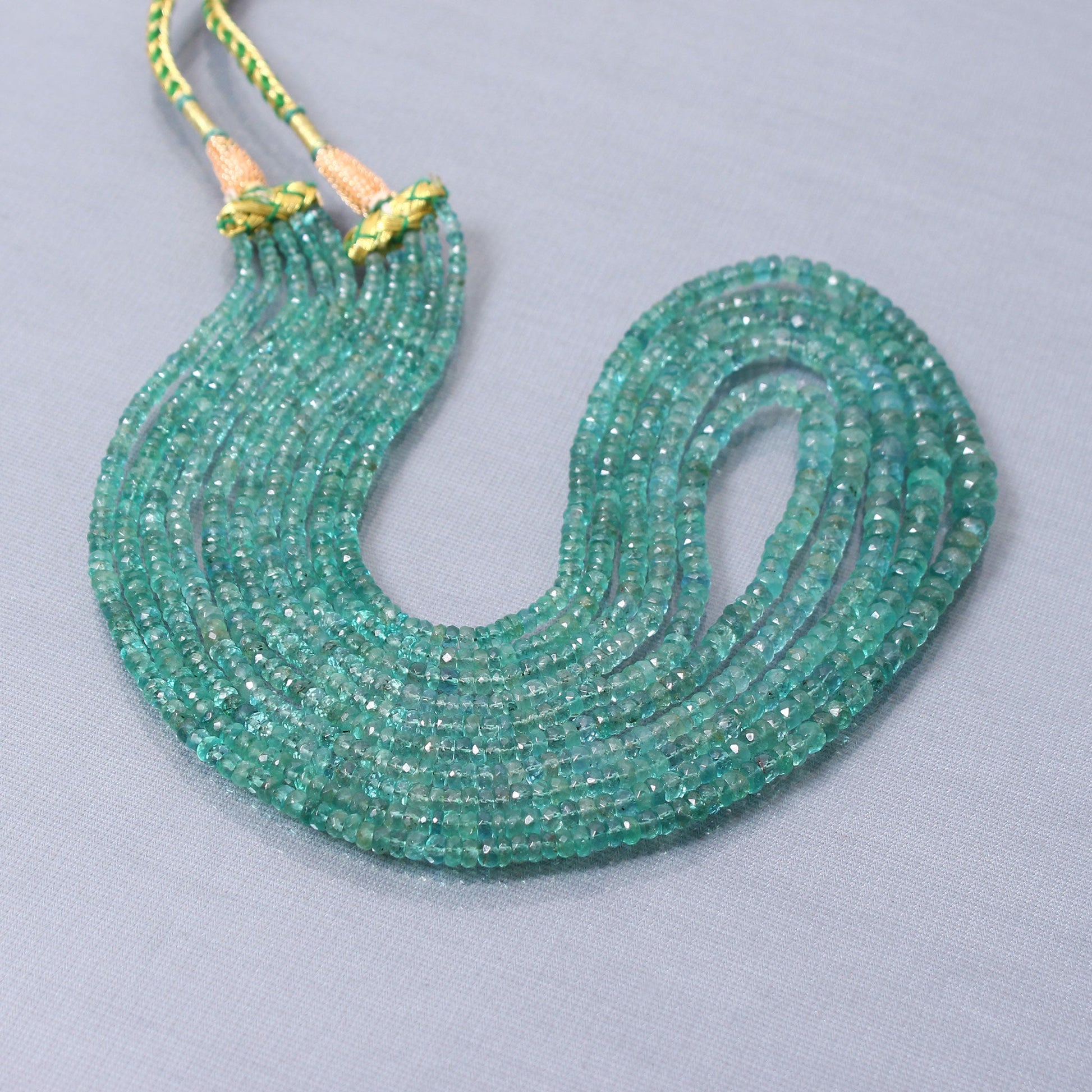 Premium Emerald Sarafa Necklace - 5 Layered Gemstone Statement Jewelry For Occasion GemsRush