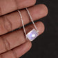 Rainbow Moonstone Necklace, Dainty Chain Necklace, Silver Necklace For Her, Gift For Wife GemsRush