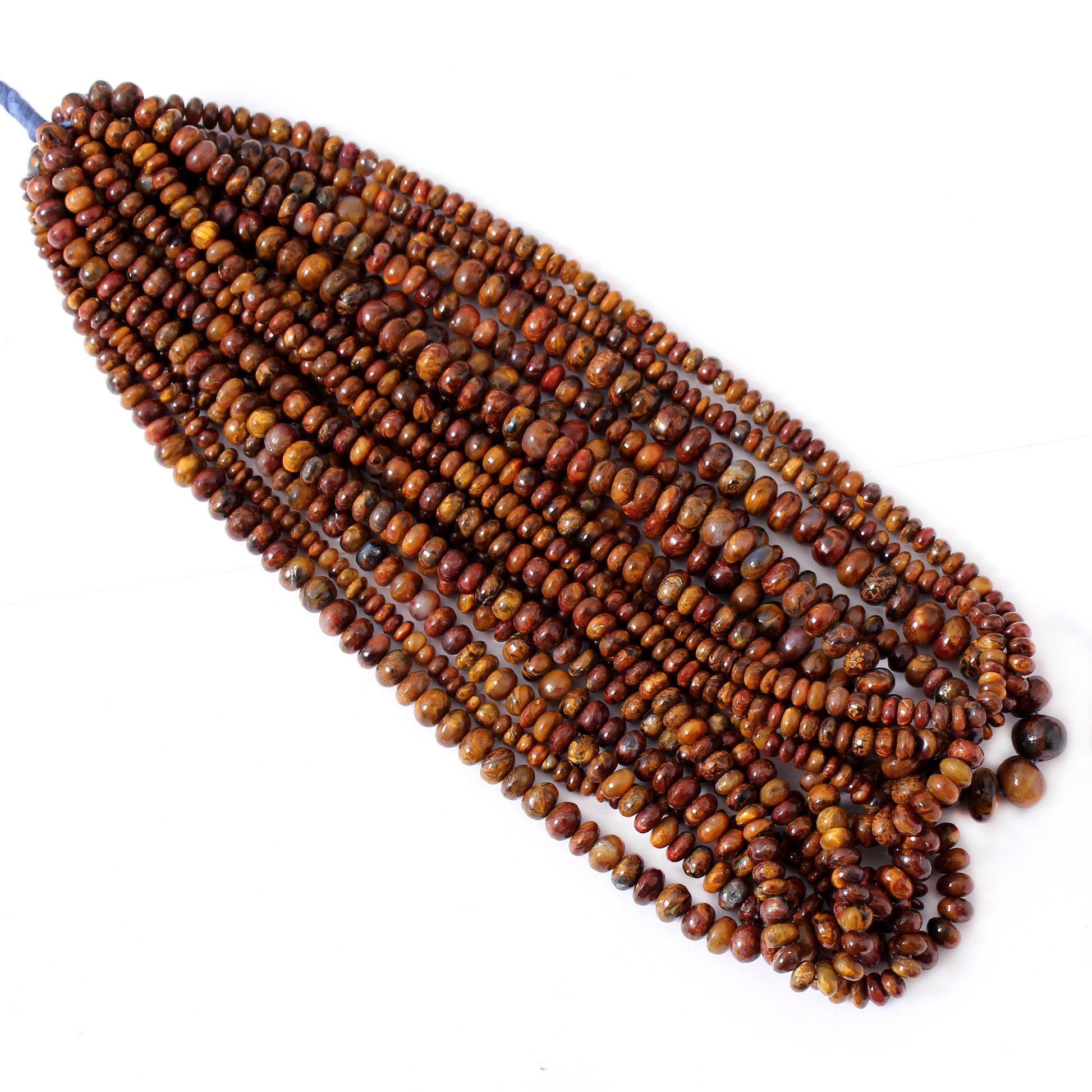 Rare Brown Pietersite Rondelle Beads, Pietersite Loose Beads Strand 8 Inches GemsRush