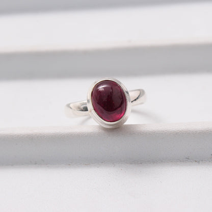 Red Ruby Silver Ring ( Valentines Day Gift ) GemsRush