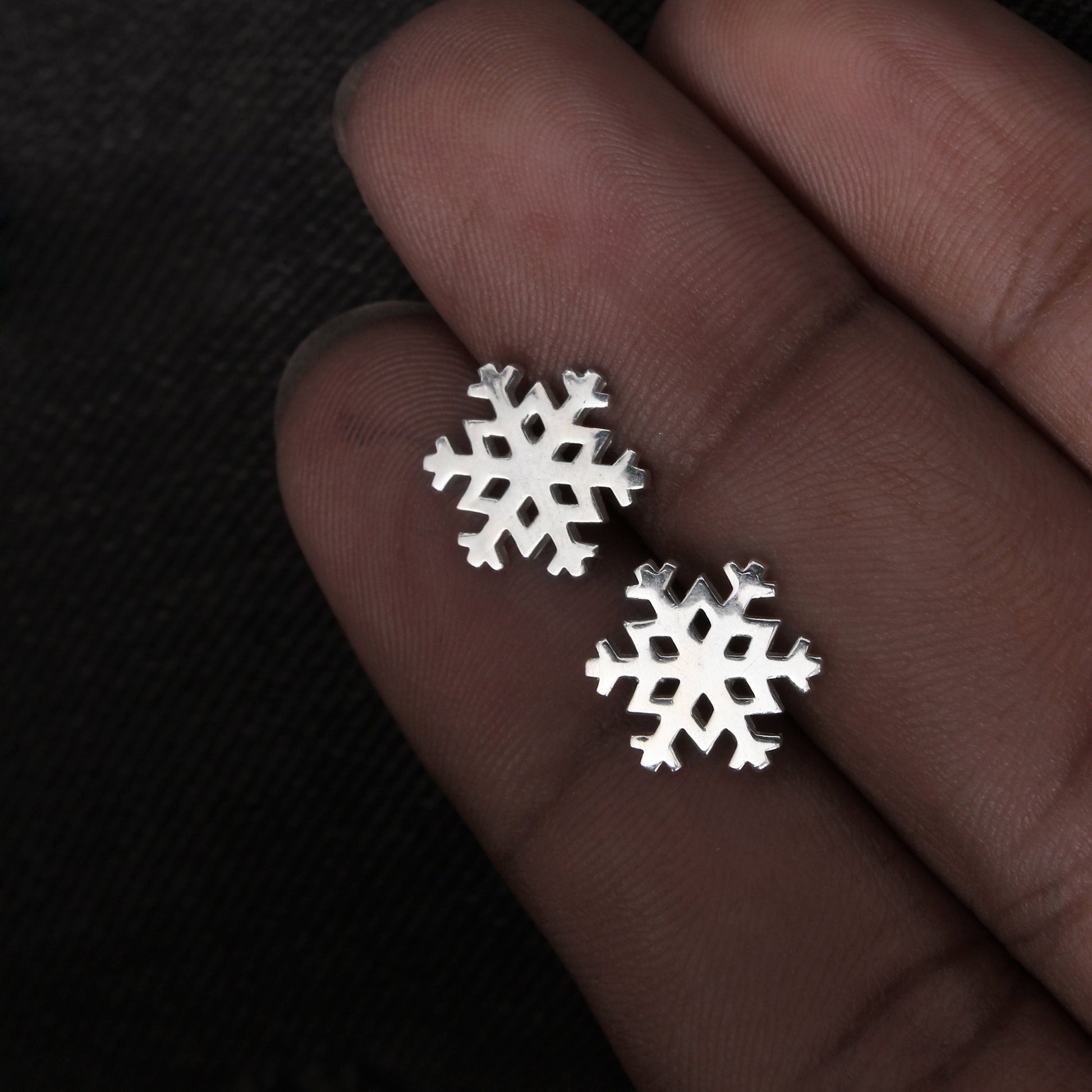 Snowflake Stud Silver Earring GemsRush