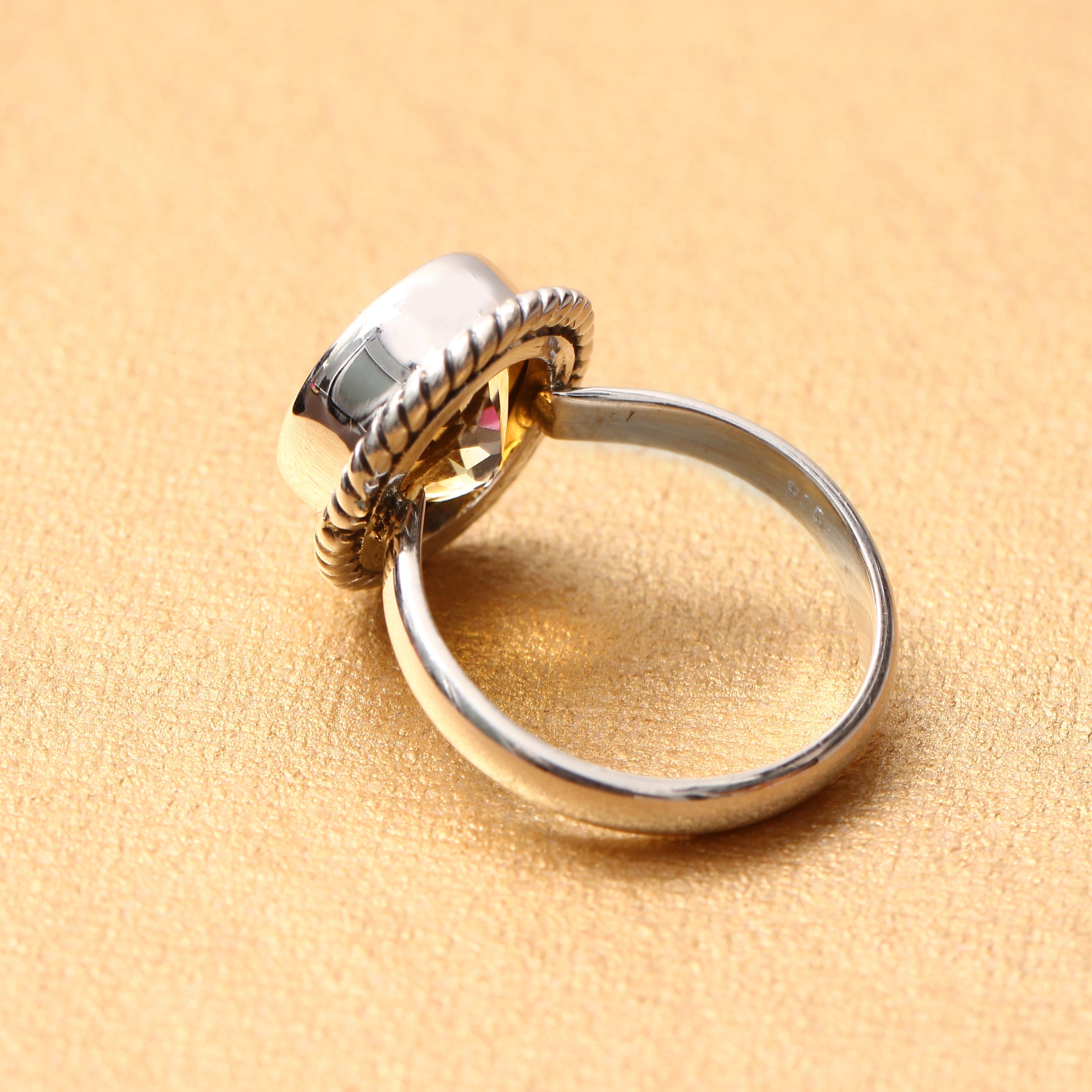 925 Sterling Silver Citrine Ring, November Birthstone 7 US Ring Size –  GemsRush