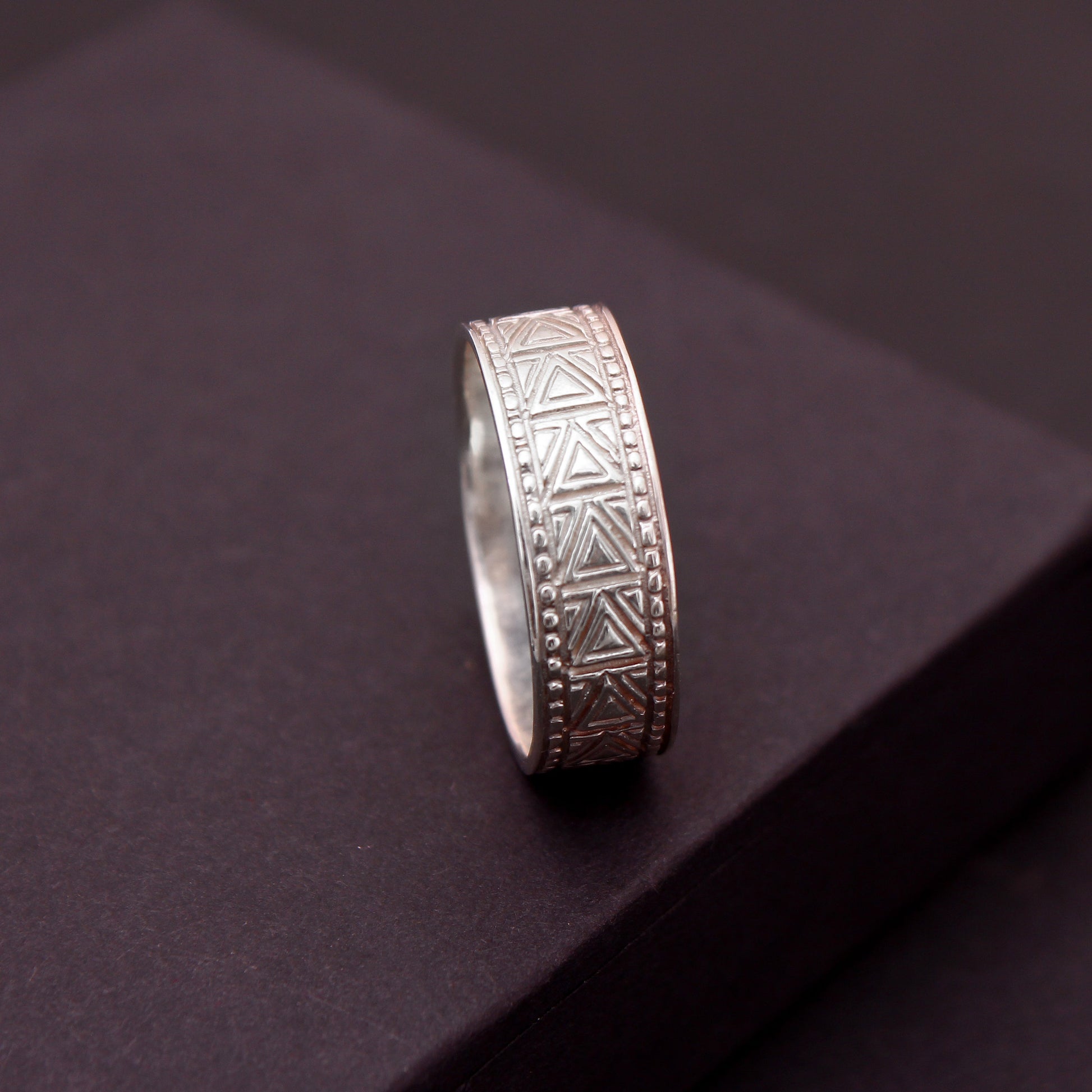 Sterling Silver Men Spinner Ring | Silver Designer Gothic Ring GemsRush