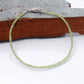 Sterling Silver Wire-Adorned Natural Peridot Minimalist Bracelet with Lobster Lock GemsRush