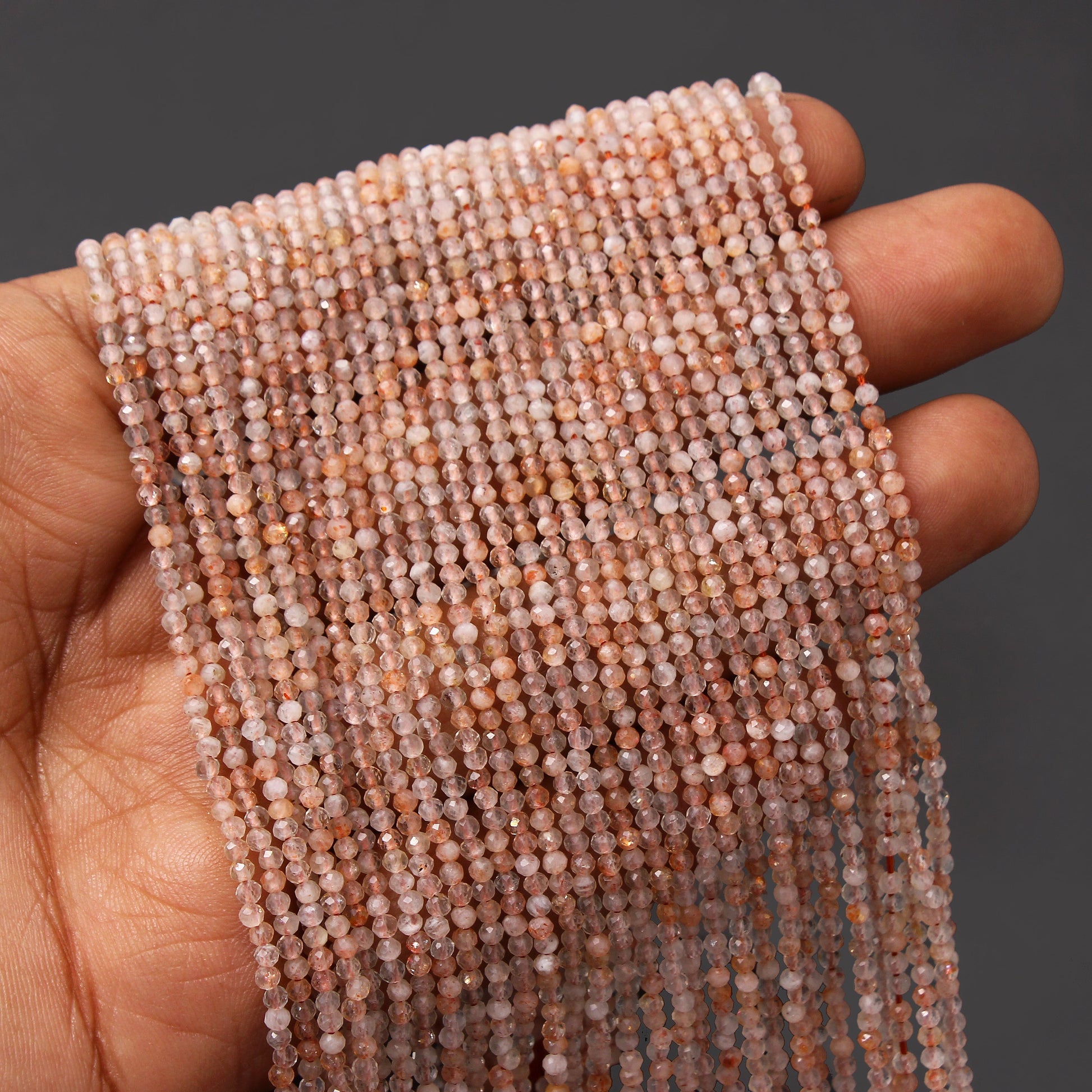 Sunstone Faceted Cut 2.5mm -3mm Beads Perfect For Jewelry Making GemsRush