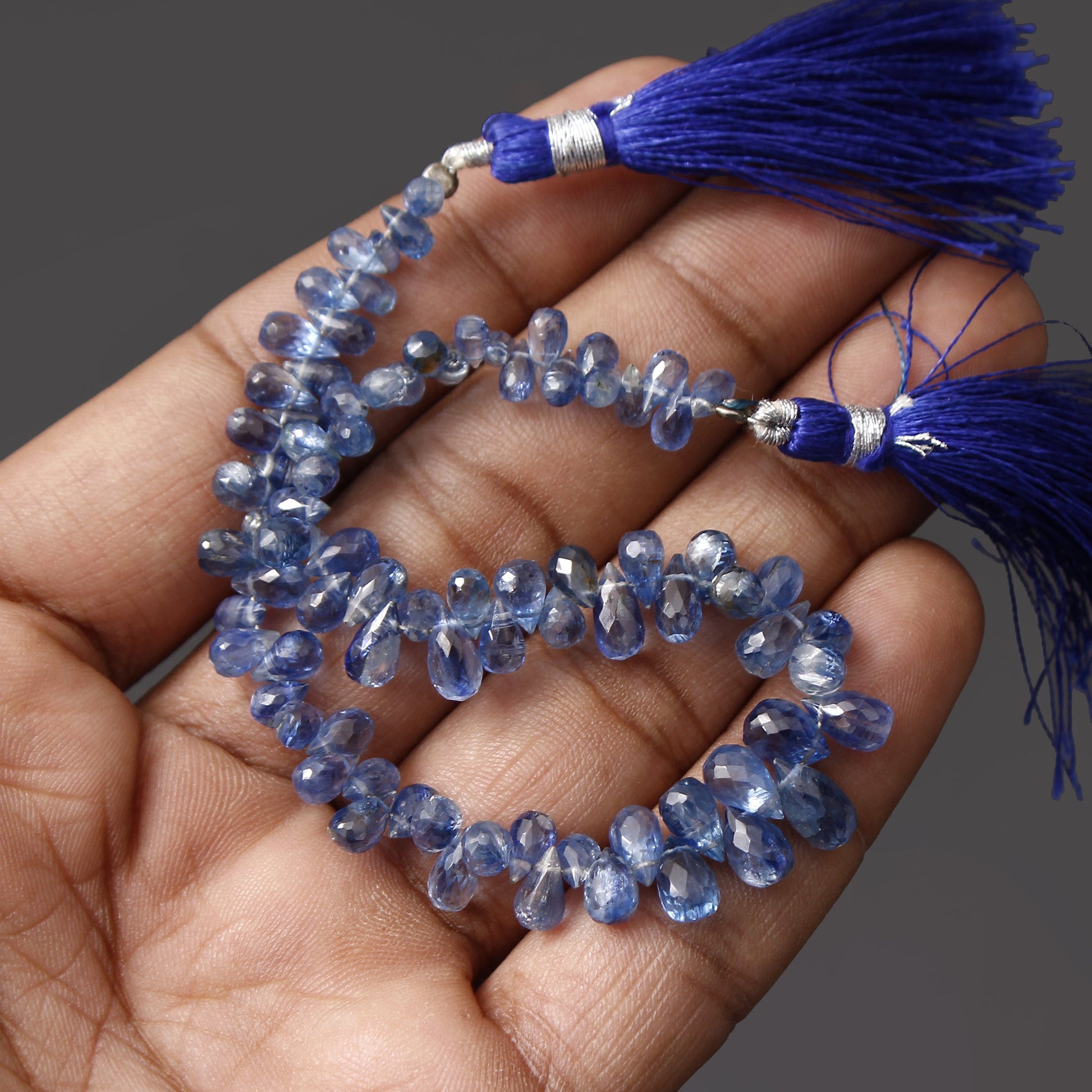 Tanzanite Faceted Drop Briolette Beads: 8 Inches of Stunning Elegance GemsRush