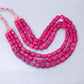 Triple Layered Sarafa Necklace with Adorable Pink Quartz Gemstone GemsRush