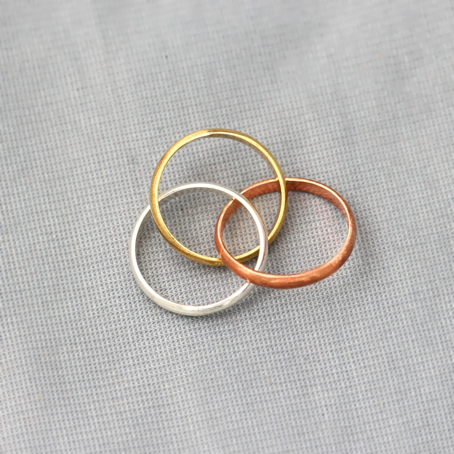 Triple Metal Silver Ring GemsRush