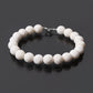 White Lava Bracelet, Pumice Ball Beads with Sterling Silver lock GemsRush