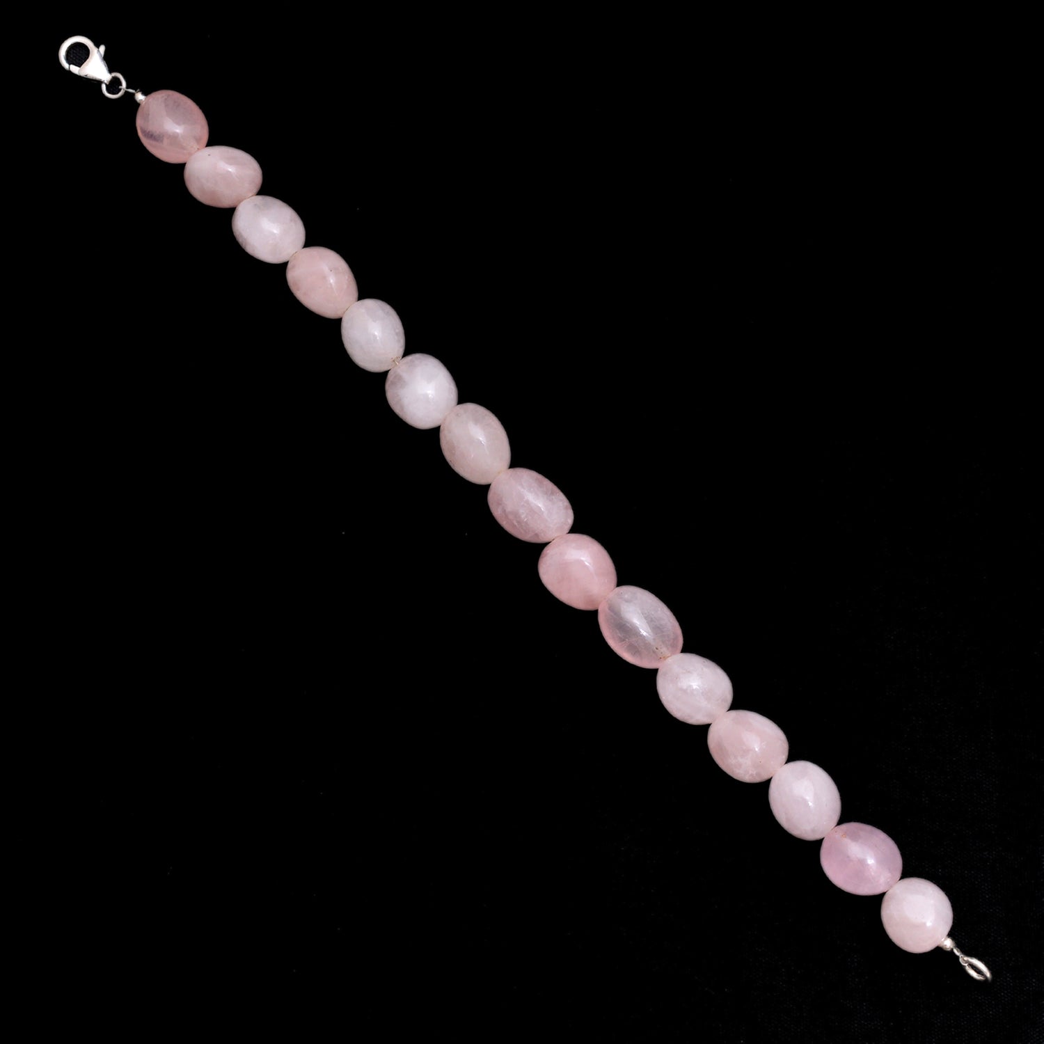 Women's Day Gift Rose Quartz Silver Bracelet GemsRush